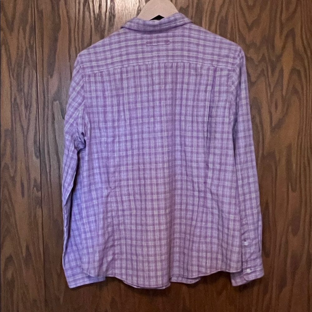 Duluth Trading Co Lavender Plaid Shirt - Picture 2 of 5